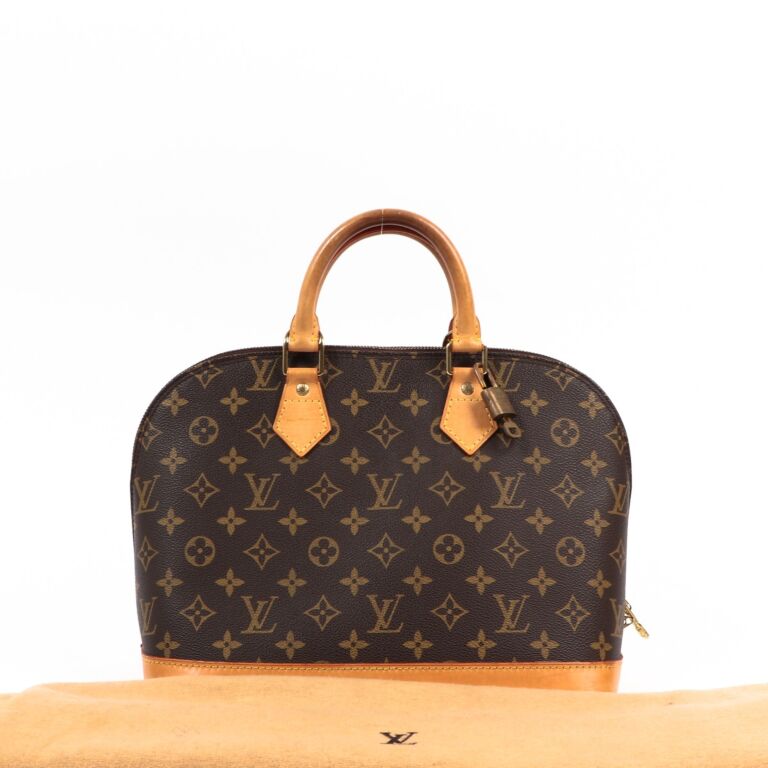 Louis+Vuitton+Alma+Monogram+Shoulder+Bag+BB+Brown+Canvas for sale