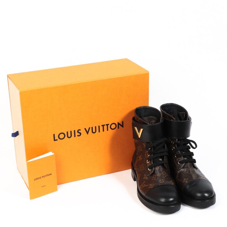 Louis Vuitton Monogram Wonderland Flat Ranger Boots with Box