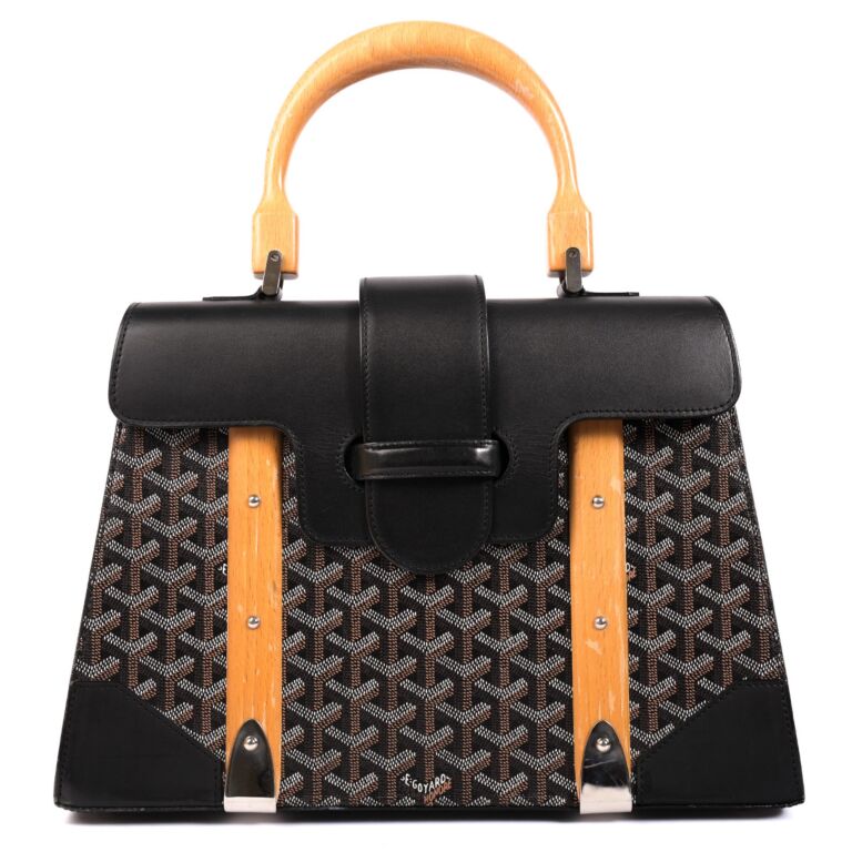 Goyard Structured Saigon Top Handle Bag Coated Canvas with Leather
