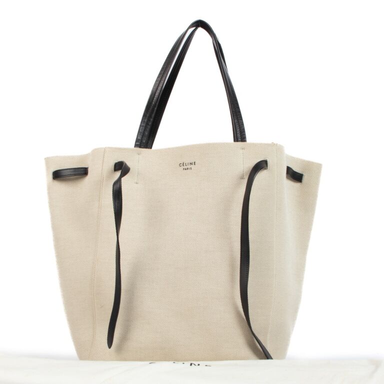 Celine Beige Canvas Cabas Phantom Tote Bag ○ Labellov ○ Buy and