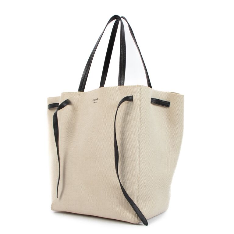 Celine Beige Canvas Cabas Phantom Tote Bag ○ Labellov ○ Buy and