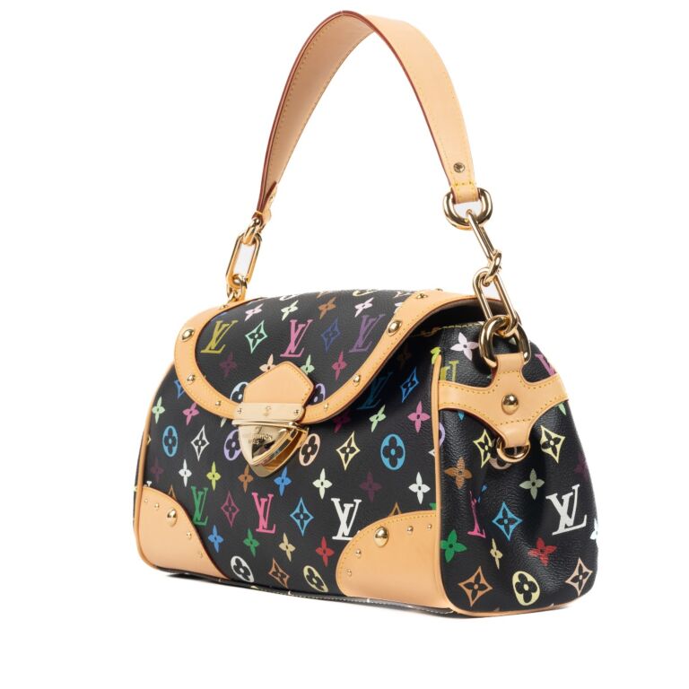 Louis Vuitton Black Murakami Beverly Shoulder Bag ○ Labellov