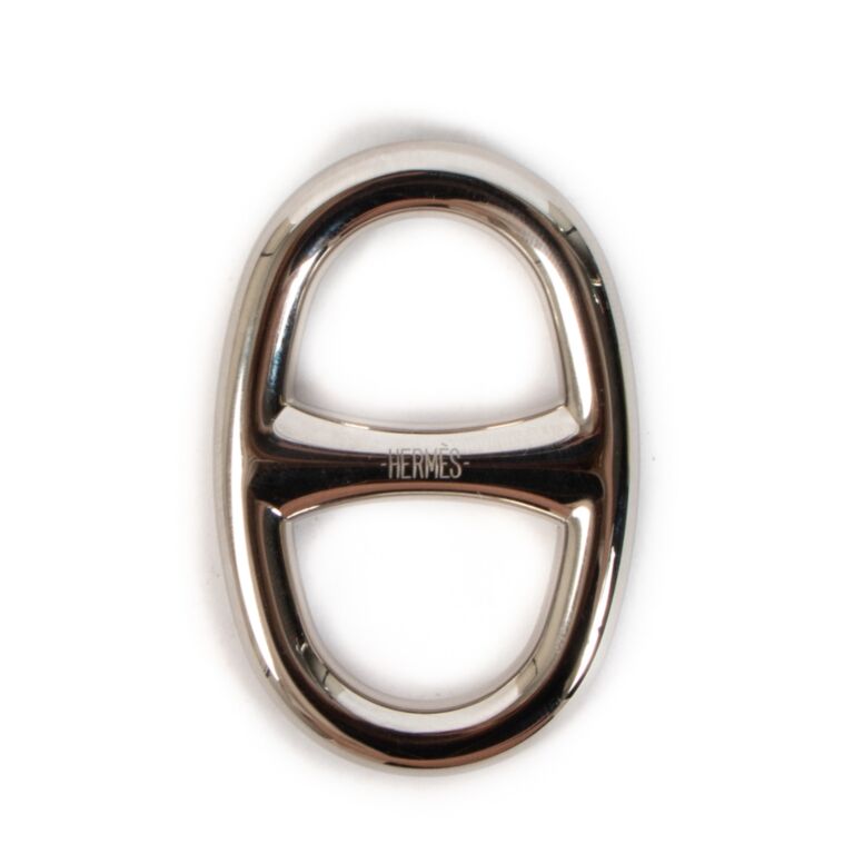 Hermes Scarf Ring Chaine D'Ancre Gold Tone w/Pouch & Box – Carre de Paris