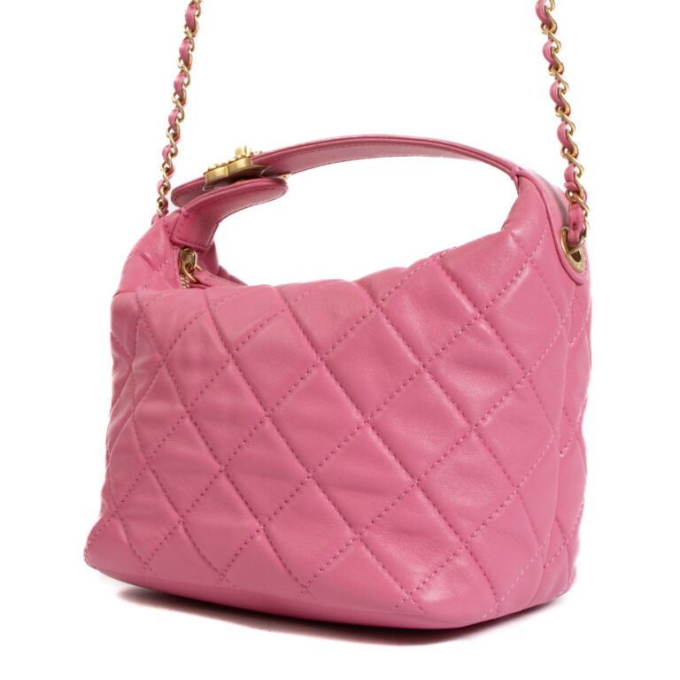 Chanel Gabrielle 19P small hobo bag quilted pink calfskin VintageUnited