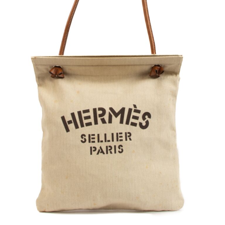 Aline cloth handbag Hermès Beige in Cloth - 30505167
