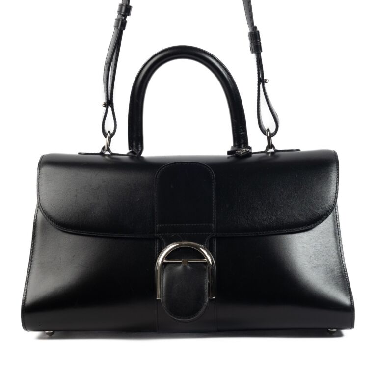 Delvaux Brillon leather 2way Tophandle Handbag Shoulder Black