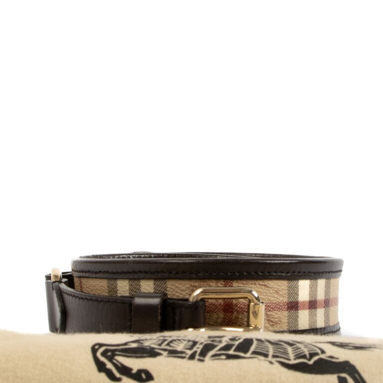 NEW!!! BURBERRY Black Calf Leather Embossed Check TB Monogram Belt Size  110•44 (US 36) Retail: $510