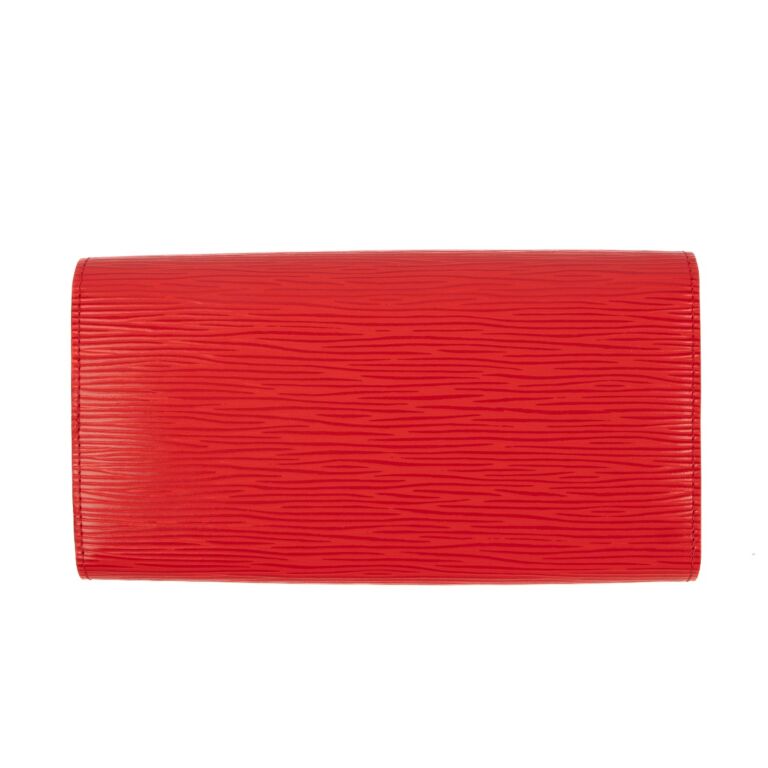 Louis Vuitton Red Epi Leather Card Case Wallet 829lvs47