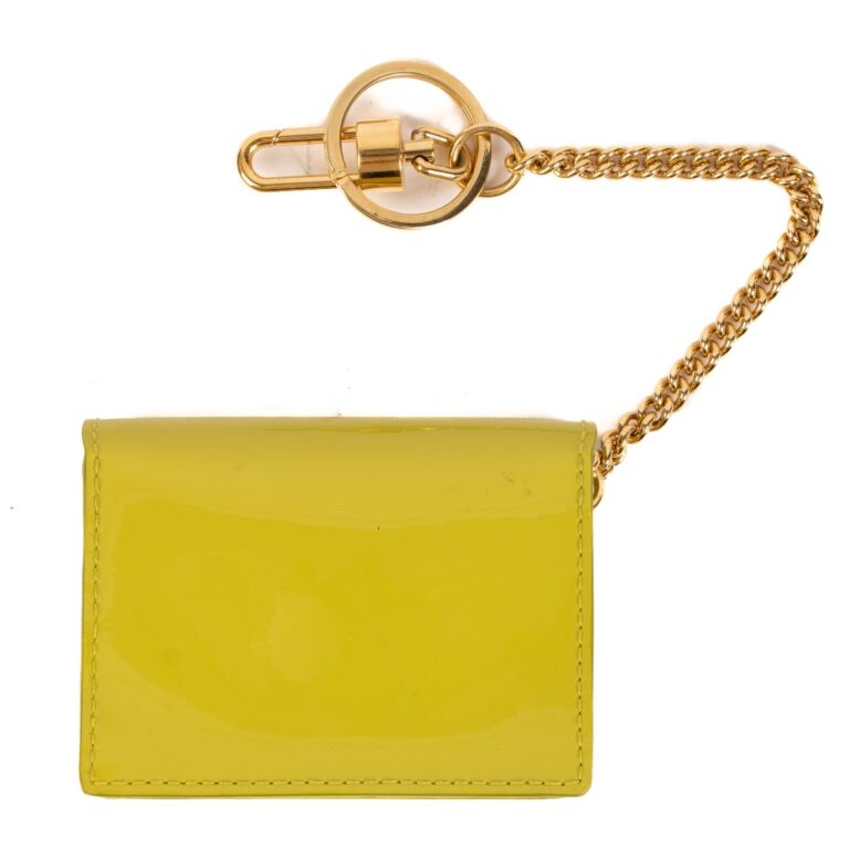 Delvaux Green Anis Madame Patent Leather Bag Charm Key Ring, New!