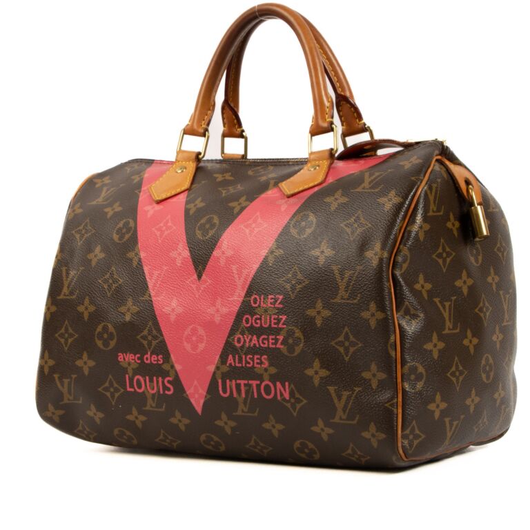 Louis Vuitton V Speedy 30 Grenade Monogram Satchel Bag