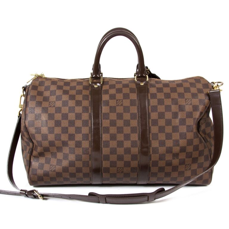Louis Vuitton keepall 55 damier ebene Dark brown Leather ref