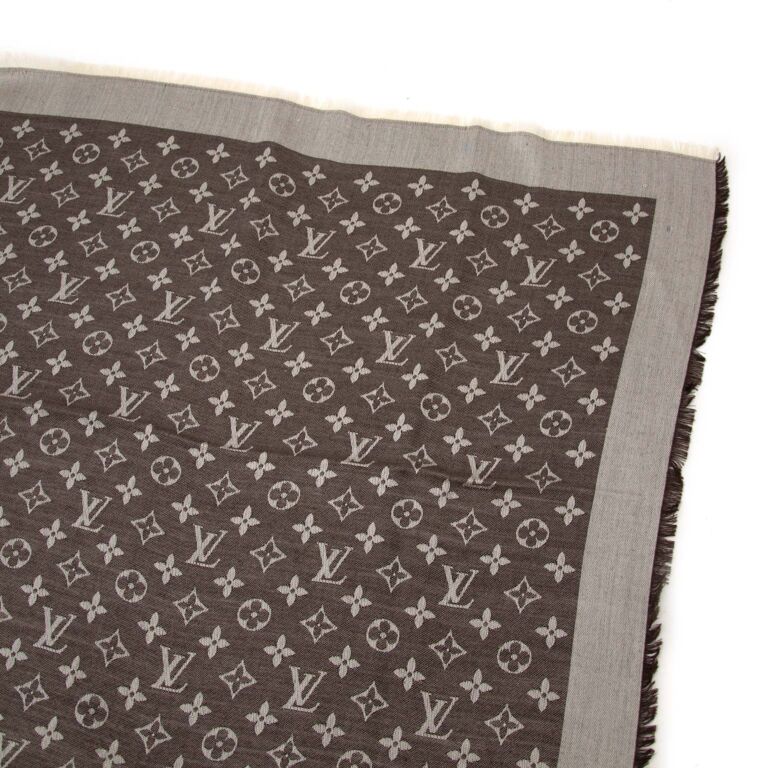 Louis Vuitton Brown Silk Monogram Scarf ○ Labellov ○ Buy and
