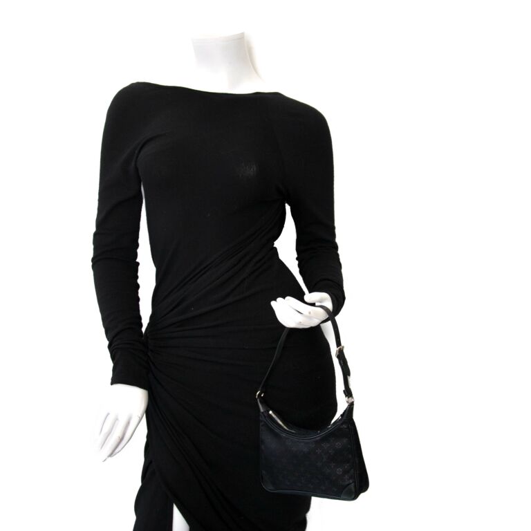 LOUIS VUITTON 2002 Black Satin Mini Boulogne Bag — Garment