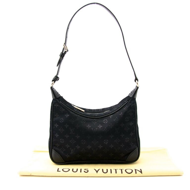 Louis+Vuitton+Boulogne+Shoulder+Bag+Mini+Black+Satin for sale
