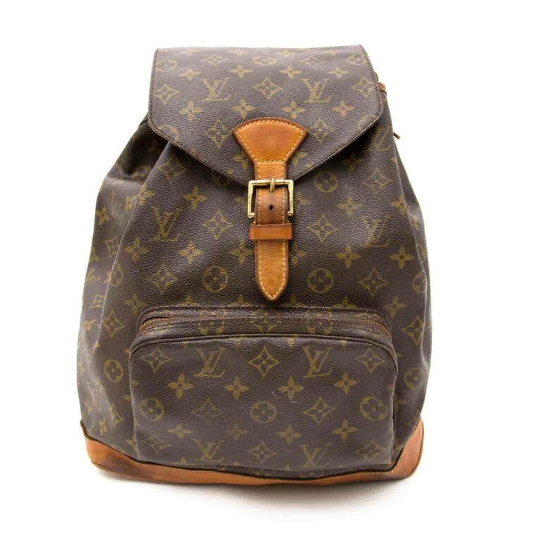 Montsouris vintage cloth backpack Louis Vuitton Brown in Cloth