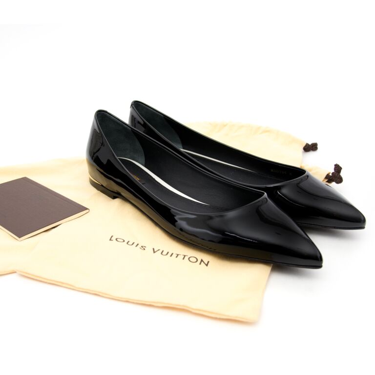 Patent leather flats Louis Vuitton Black size 42 EU in Patent