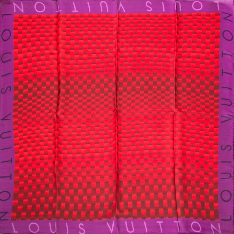 Louis Vuitton Red And Purple Silk Scarf ○ Labellov ○ Buy and Sell Authentic  Luxury