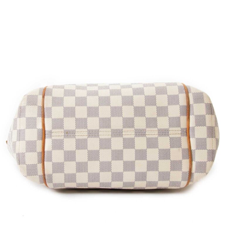 Louis Vuitton Damier Azur Neverfull PM Tote Bag White Leather ref