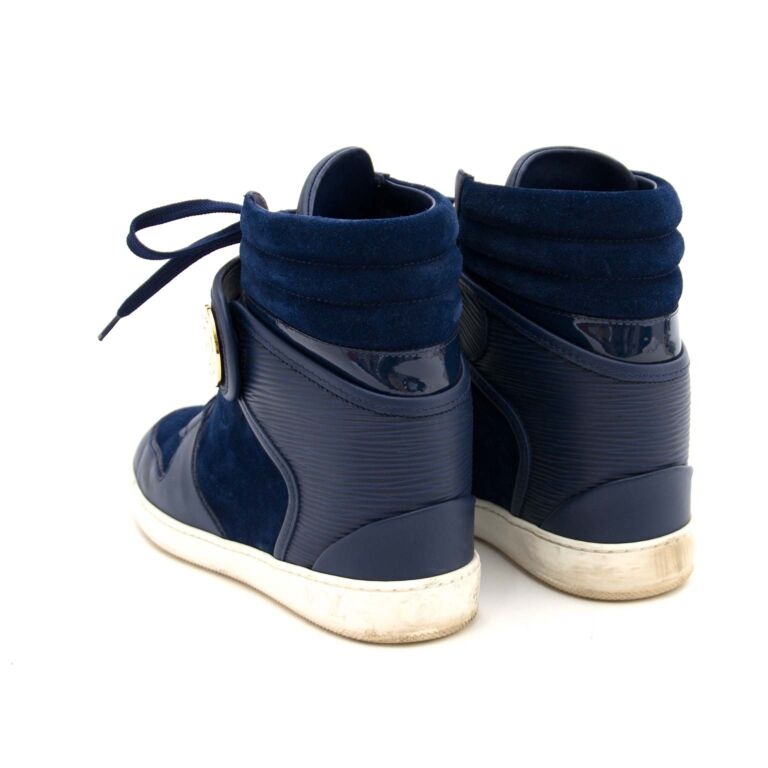 Louis Vuitton Blue Leather and Suede High Top Wedge Sneakers ○ Labellov ○  Buy and Sell Authentic Luxury