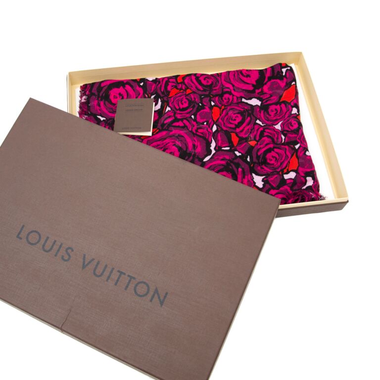 Louis Vuitton Monogram Roses Stephen Sprouse Silk Scarf 20X 62 # LouisVuitton #Scarf