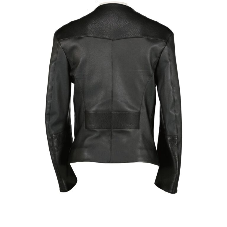Louis Vuitton Distorted Motocycle Leather Jacket, Black, 50
