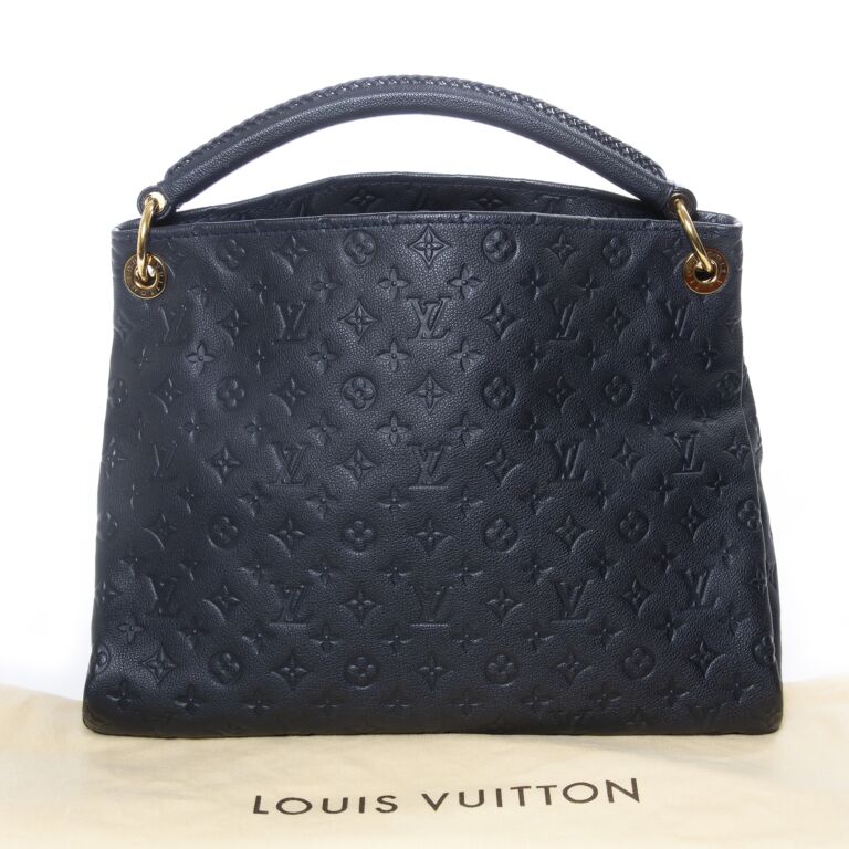 Louis Vuitton Artsy MM Navy Blue Leather Black ref.952661 - Joli