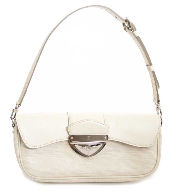 Louis Vuitton - Authenticated Clutch Bag - Leather White Plain for Women, Good Condition