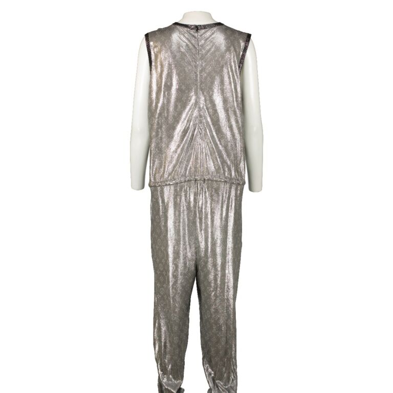 Louis Vuitton Metallic Silver Monogram Sleeveless Jumpsuit ○ Labellov ○ Buy  and Sell Authentic Luxury