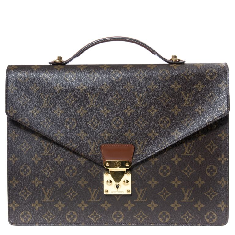 Louis Vuitton] Louis Vuitton Celviet Fel Moir Briefcase M53305 Business Bag  Monogram canvas tea RI0041 engraved men's business bag – KYOTO NISHIKINO