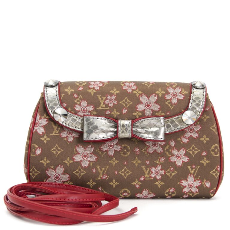 Louis Vuitton Takashi Murakami Mini Monogram Satin Cherry Blossom Griotte  Bag ○ Labellov ○ Buy and Sell Authentic Luxury