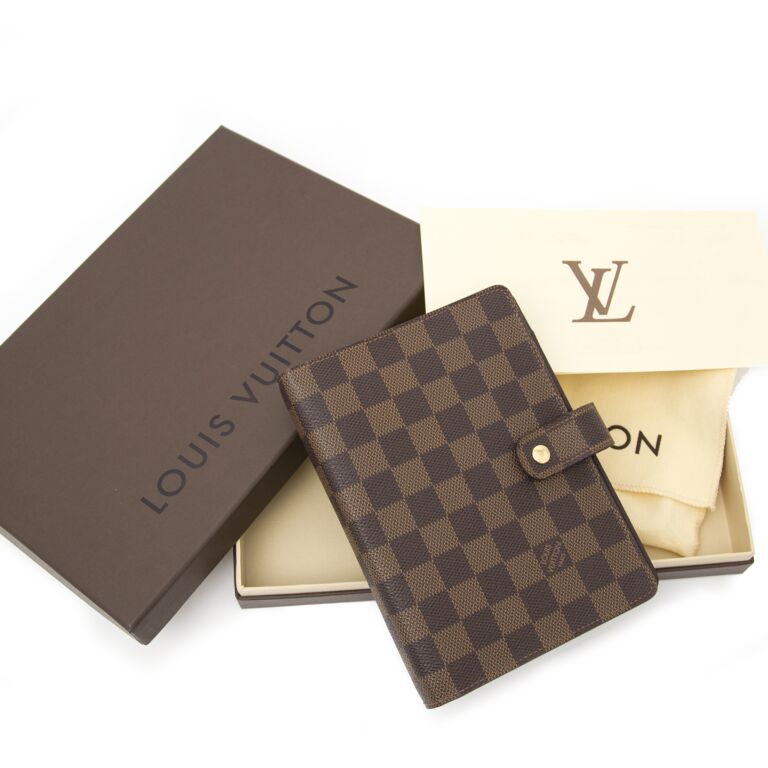 LOUIS VUITTON R20707 Damier Azur Agenda MM Day Planner Cover Used SP3182