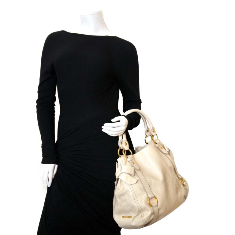 Miu Miu Black Vitello Lux Peggy Bow Satchel Bag ○ Labellov ○ Buy and Sell  Authentic Luxury
