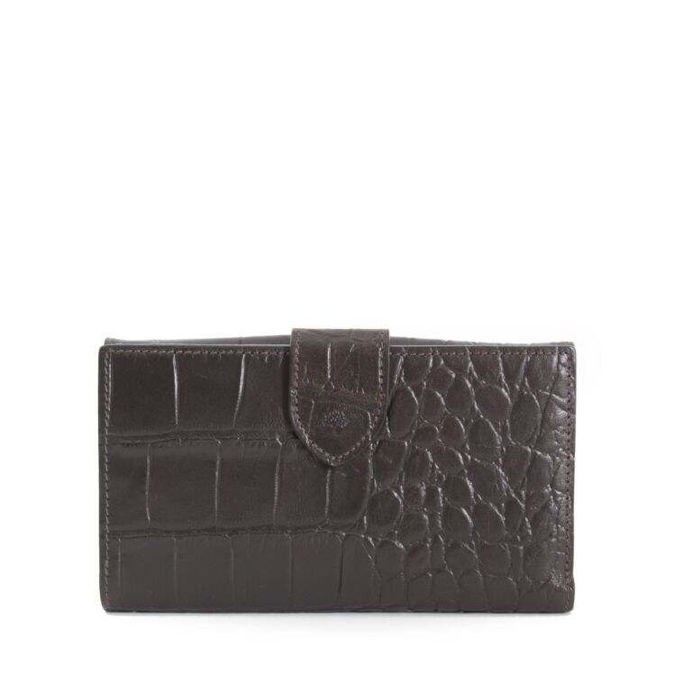 Mulberry Croco Embossed Brown Leather Wallet Labellov Buy and Sell ...