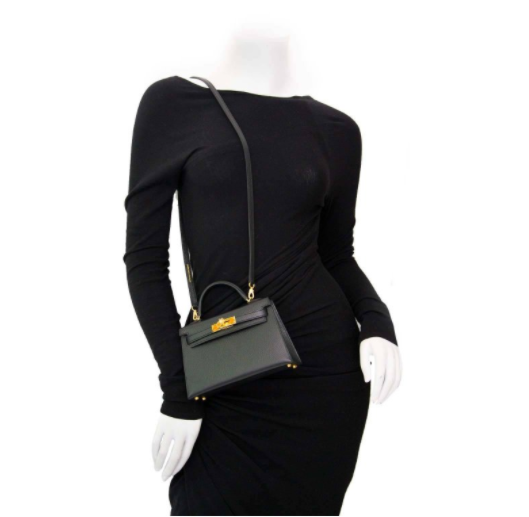 Hermès Kelly Mini II 20 Black Epsom GHW ○ Labellov ○ Buy and