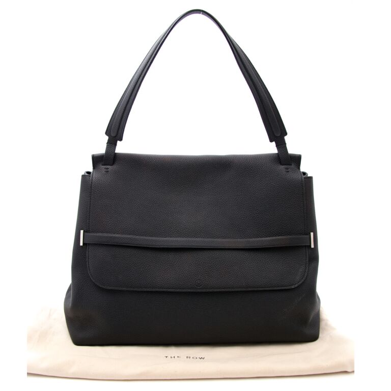 The Row Black Leather Tote Labellov Buy and Sell Authentic