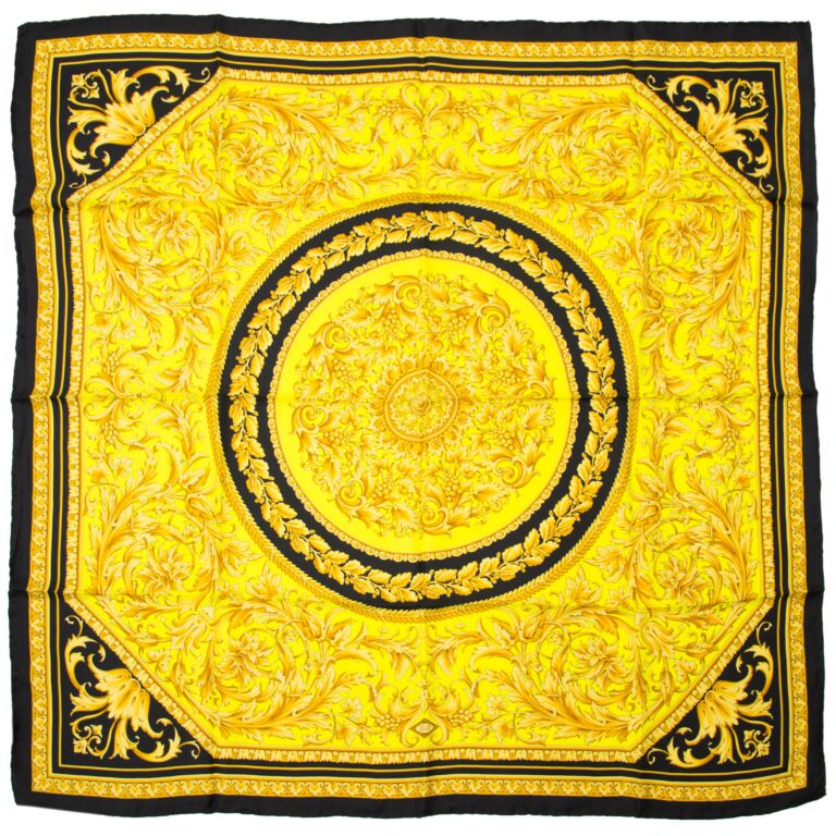 Versace Gold Black Carré Scarf ○ Labellov ○ Buy and Sell