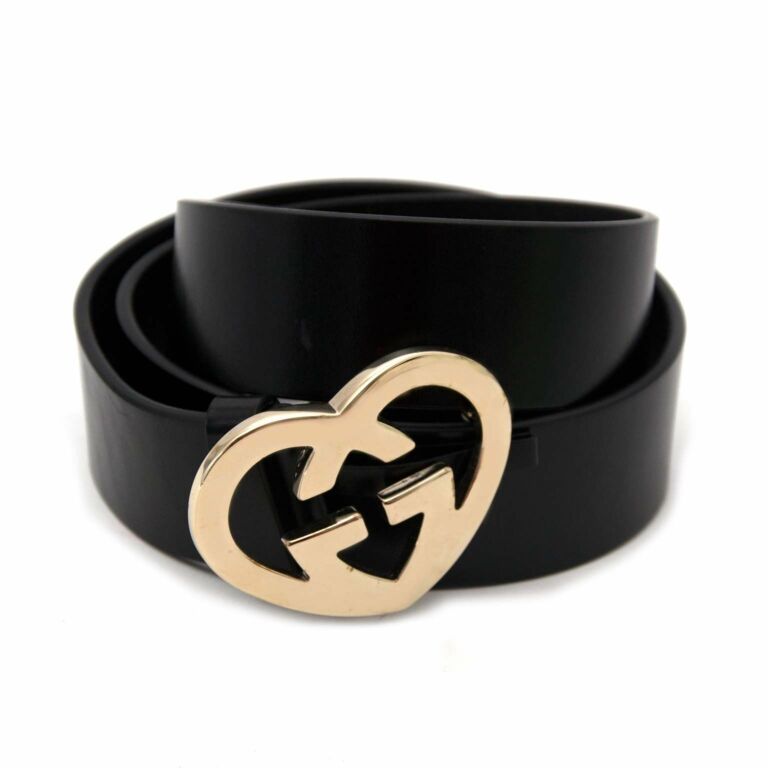 Gucci Black Heart Belt - Size 90 ○ Labellov ○ Buy and Sell