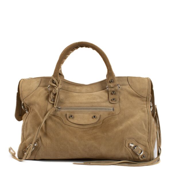 shop 100% authentic second hand Balenciaga Beige Suede City Bag on Labellov.com
