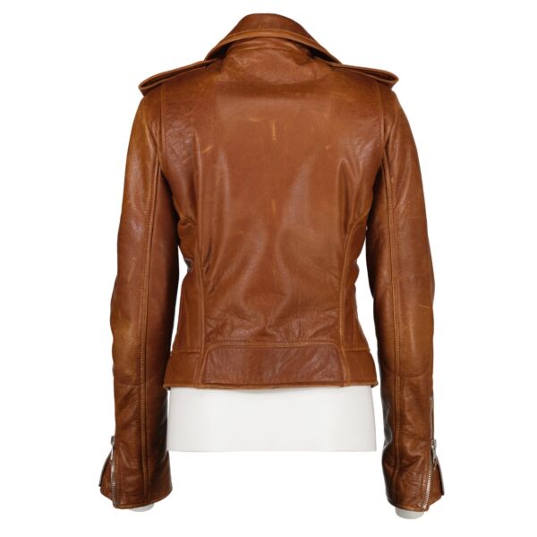 Balenciaga Brown Leather Biker Jacket - Size FR42