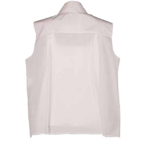 Chanel 19C La Pausa White Cotton Sleeveless Shirt - Size FR44