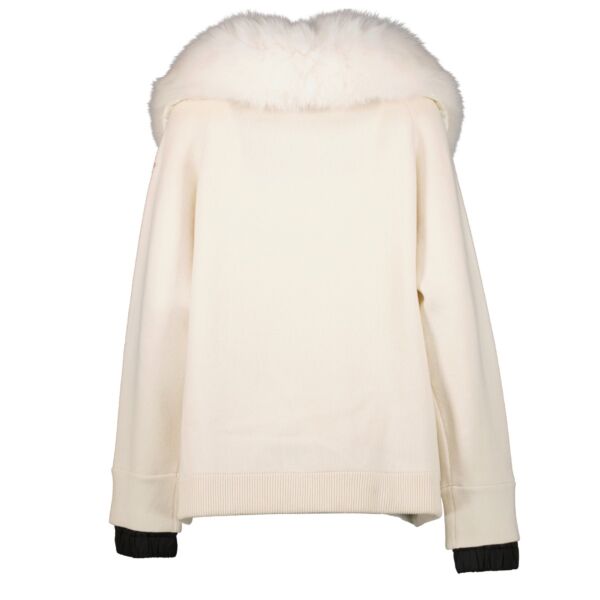 Moncler Grenoble White Fur Maglione Hybrid Jacket - size M