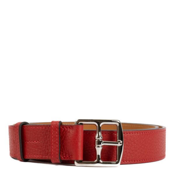 Hermès Rouge Casaque Taurillon Clemence Etriviere 32 Belt