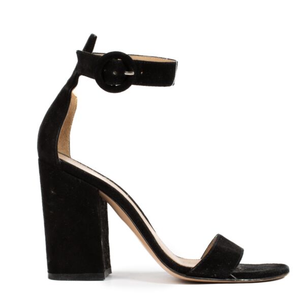 Gianvito Rossi Black Suede Sandals - size 35