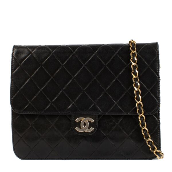 shop 100% authentic second hand Chanel Vintage Black Lambskin Chain Flap Bag on Labellov.com