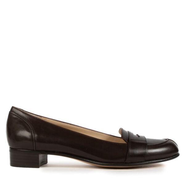 Gucci Brown Nappa Leather Loafer Flats