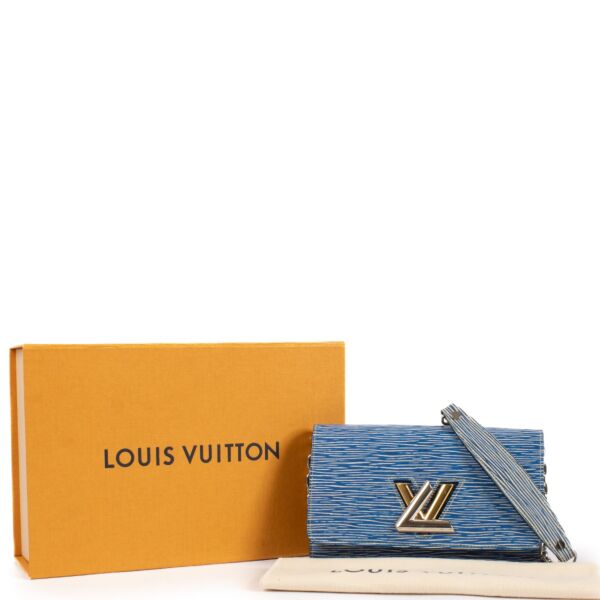 Louis Vuitton Denim Epi Leather Twist Wallet On Chain Bag