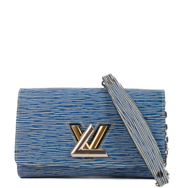 shop 100% authentic second hand Louis Vuitton Denim Epi Leather Twist Wallet On Chain Bag on Labellov.com