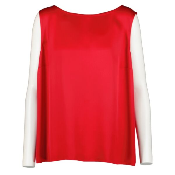Chanel 09A Red Silk Satin Top