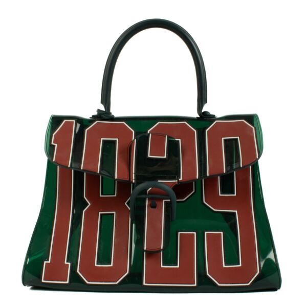 Shop safe online at Labellov in Antwerp, Brussels and Knokke this 100% authentic second hand Delvaux Green Vinyl Hero 1829 Limited Edition Brillant Bag