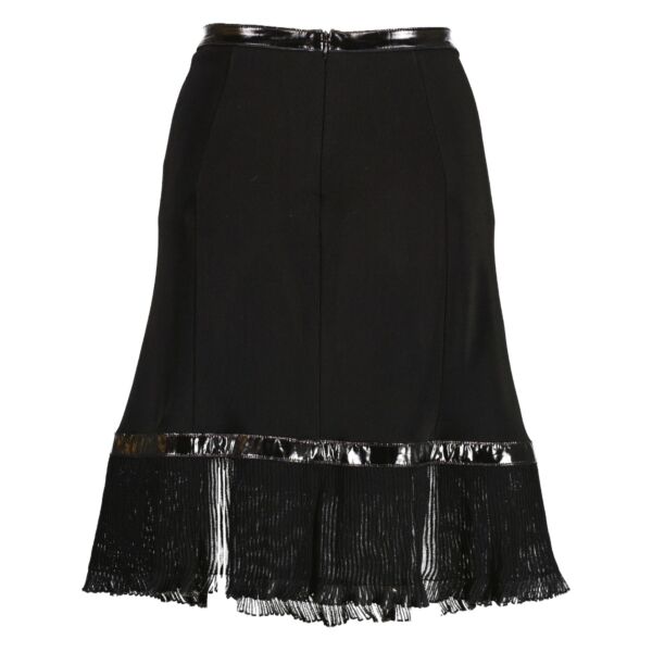Chanel 07P Black Patent Leather Trim Skirt - Size FR42